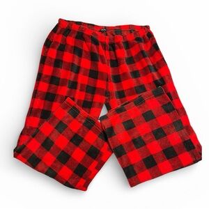 Pajama Pants Red and Black Plaid Size 3X Fleece
